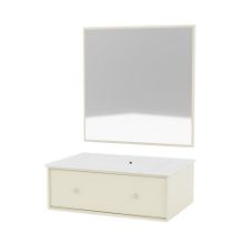 Bild von Montana Badezimmer Typ 2 – 150 Vanille/weiße Tischplatte