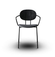 Bild von Sibast Furniture Piet Hein Stuhl m. Armlehnenhöhe: 45 cm – Schwarze Eiche/Schwarz massiv