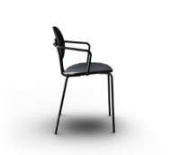 Bild von Sibast Furniture Piet Hein Stuhl m. Armlehnenhöhe: 45 cm – Schwarze Eiche/Schwarz massiv