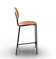 Bild von Sibast Furniture Piet Hein Barstuhl SH: 65 cm – Öleiche/Seide Cognac