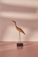 Bild von Warm Nordic Beak Bird Tall Heron 19x36 cm - Olieret Teak OUTLET