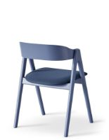 Bild von Findahl by Hammel Mette Stuhl mit Rückenpolsterung SH: 45 cm - Blau lackierte Buche / Corsica50