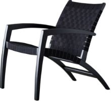 Bild von Findahl by Hammel Buch Luna Lounge Chair SH: 40 cm – Schwarz lackierte Eiche / Schwarzes Gestell