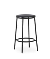 Bild von Normann Copenhagen Circa Barhocker gepolstert H: 65 cm – Ultra Leder Schwarz 41599