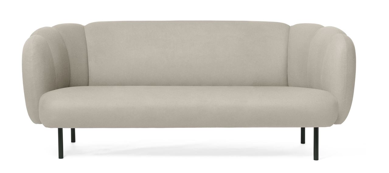 Bild von Warmes Nordic Cape 3-Sitzer-Sofa mit Nähten, L: 200 cm – Perlgrau