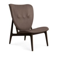 Bild von NORR11 Elephant Lounge Chair Leder SH: 38 cm - Dunkel geräucherte Eiche/Dünen Dunkelbraun 21001