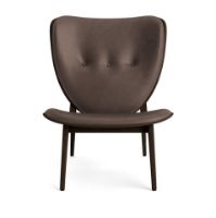 Bild von NORR11 Elephant Lounge Chair Leder SH: 38 cm - Dunkel geräucherte Eiche/Dünen Dunkelbraun 21001