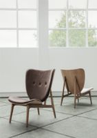 Bild von NORR11 Elephant Lounge Chair Leder SH: 38 cm - Dunkel geräucherte Eiche/Dünen Dunkelbraun 21001