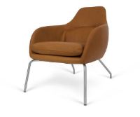 Bild von Bent Hansen Primum Asento Lounge Chair SH: 41 cm – Cognacfarbenes Adrian-Leder/Edelstahl