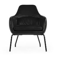 Bild von Bent Hansen Primum Asento Lounge Chair SH: 41 cm – Zenzo 2 207 Leder/Schwarzer Stahl