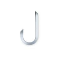 Bild von Normann Copenhagen Curve Mini Haken 2 Stk. H: 5,8 cm – Mattsilber