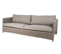 Bild von Cane-line Outdoor Diamond 3 Pers. Sofa inkl. Natté Hyndesæt L: 209 cm – Taupe/Weiches Seil