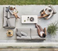 Bild von Cane-line Outdoor Diamond 3 Pers. Sofa inkl. Natté Hyndesæt L: 209 cm – Taupe/Weiches Seil