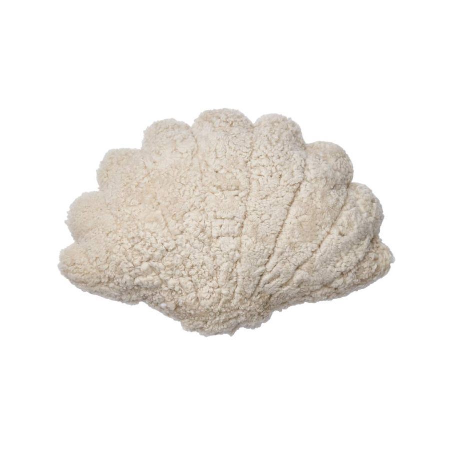 Bild von Natures Collection Muschelkissen aus neuseeländischem Schaffell, kurze Wolle, mittelgroß, 42 x 58 cm – Pearl OUTLET