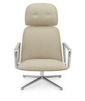 Bild von Normann Copenhagen Pad Armchair High mit Drehgestell H: 116,4 cm – Alu/Eiche Main Line Flax