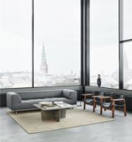 Bild von Fredericia Furniture 2226 Der spanische Stuhl von Børge Mogensen SH: 33 cm – Schwarzes Leder/geölte geräucherte Eiche