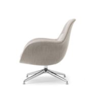 Bild von Fredericia Furniture 1776 Swoon Petit Loungesessel mit Drehgestell SH: 40 cm – Sinequanon 001/poliertes Aluminium