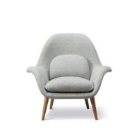 Bild von Fredericia Furniture 1770 Swoon Lounge Chair SH: 40 cm - Hallingdal 116/Lakeret Eg