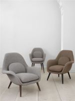 Bild von Fredericia Furniture 1770 Swoon Lounge Chair SH: 40 cm – Hallingdal 130/Räuchereiche