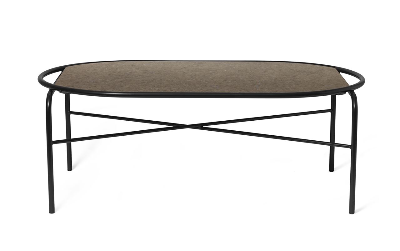 Bild von Warm Nordic Secant Table Oval L: 100 cm - Antiker brauner Granit/weiches Schwarz