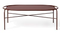 Bild von Warm Nordic Secant Table Oval L: 100 cm - Rötliches Glas/Oxidrot