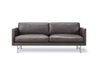 Bild von Fredericia Furniture 5652 Calmo 2 Pers. Sofa 95 L: 200 cm – Omni 377 Dunkelbraunes Leder/Mattchromrahmen