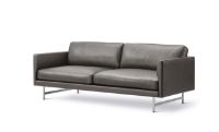 Bild von Fredericia Furniture 5652 Calmo 2 Pers. Sofa 95 L: 200 cm – Omni 377 Dunkelbraunes Leder/Mattchromrahmen