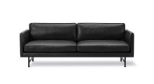 Bild von Fredericia Furniture 5652 Calmo 2 Pers. Sofa 95 L: 200 cm – Schwarzes Primo-Leder/Schwarz lackierter Rahmen