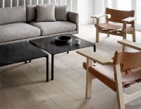 Bild von Fredericia Furniture 5652 Calmo 2 Pers. Sofa 95 L: 200 cm – Schwarzes Primo-Leder/Schwarz lackierter Rahmen
