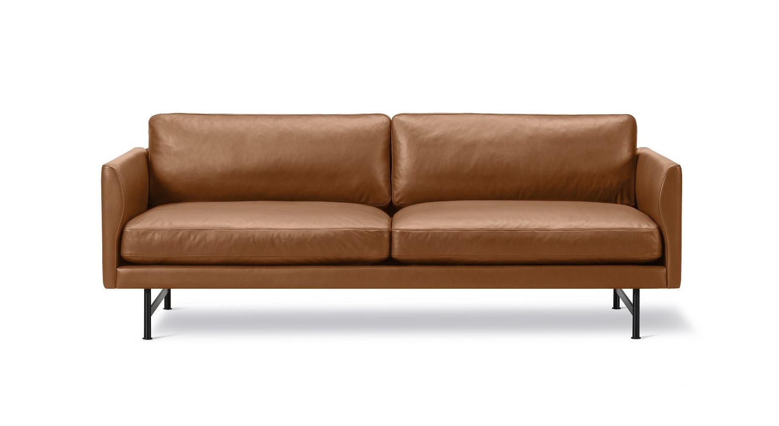 Bild von Fredericia Furniture 5652 Calmo 2 Pers. Sofa 95 L: 200 cm – cognacfarbenes Primo-Leder/schwarz lackierter Rahmen