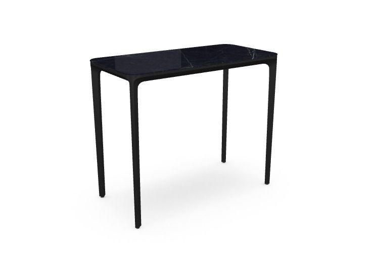 Bild von SOVET Slim Konsole mit 4 Beinen, L: 90 cm – Schwarz/Keramik, poliertes Marquinia