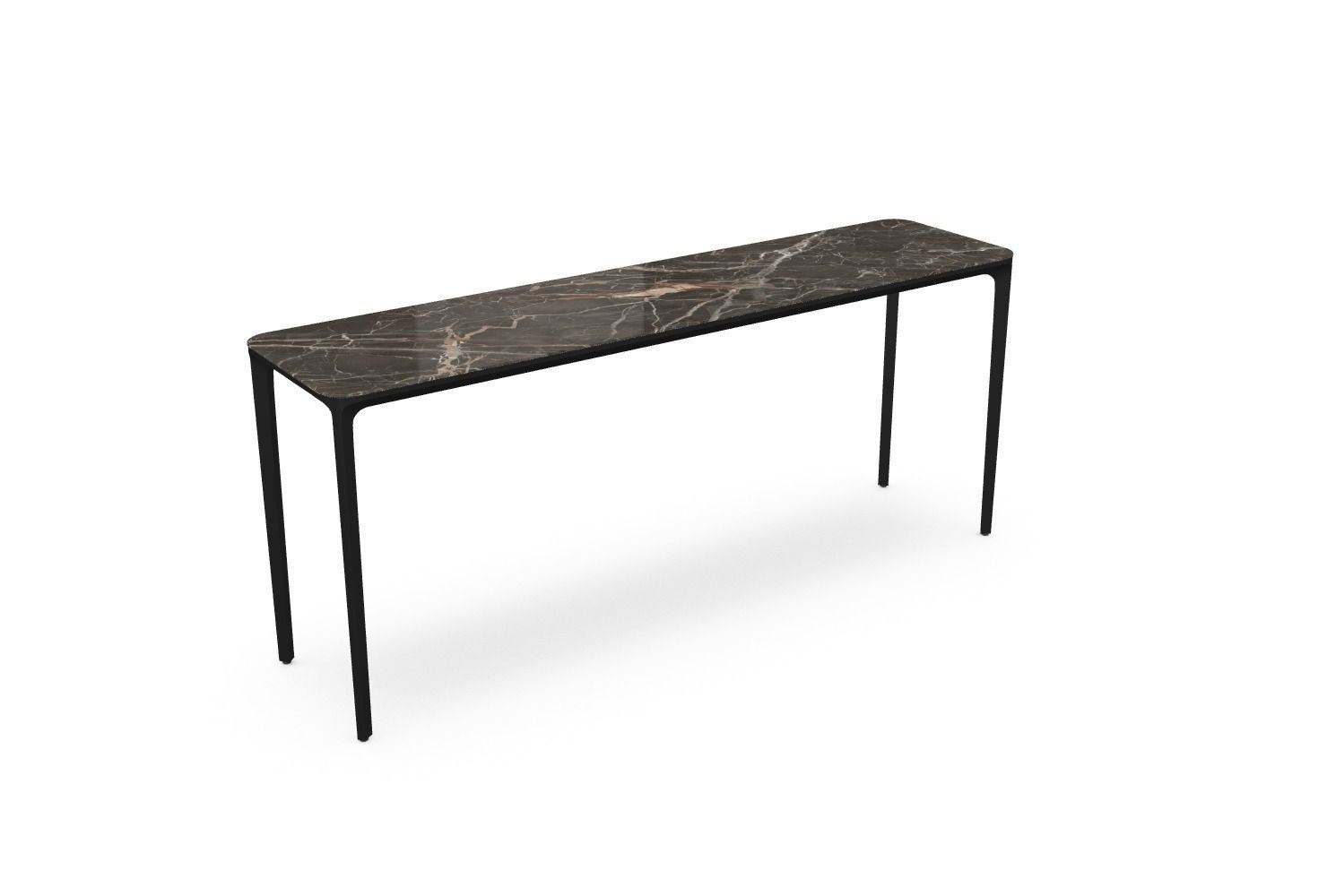 Bild von SOVET Slim 4-Fuß-Konsole L: 180 cm – Schwarz/Keramik Ombra di Caravaggio