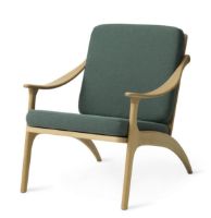 Bild von Warm Nordic Lean Back Lounge Chair SH: 41 cm – Eiche/Dunkles Cyan