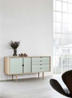 Bild von Andersen Furniture S6 Beistelltisch 163 x 79 cm – seifenbehandelte Eiche/Ozeangrau