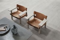 Bild von Fredericia Furniture 2226 Der spanische Stuhl von Børge Mogensen SH: 33 cm – Naturleder/Seifenbehandelte Eiche