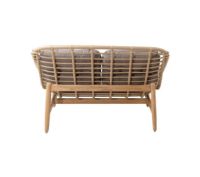 Bild von Cane-line Outdoor Strington 2 Pers. Sofa inkl. AirTouch Hyndesæt L: 135 cm - Natur/Teak m. Weben