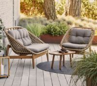 Bild von Cane-line Outdoor Strington 2 Pers. Sofa inkl. AirTouch Hyndesæt L: 135 cm - Natur/Teak m. Weben