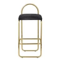 Bild von AYTM Angui Barhocker H: 82,5 cm – Anthrazit/Gold