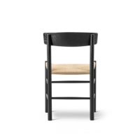 Bild von Fredericia Furniture 3239 J39 Mogensen Esszimmerstuhl SH: 46,5 cm – Schwarz lackierte Eiche/Naturgeflecht