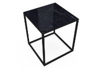 Bild von SOVET Quadro Couchtisch 40x40 cm - Schwarz/Keramik Poliertes Marquinia