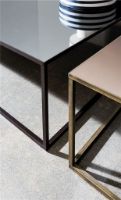 Bild von SOVET Quadro Couchtisch 40x40 cm - Schwarz/Keramik Poliertes Marquinia