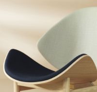 Bild von Warm Nordic The Orange Lounge Chair SH: 38 cm - Eiche/Grau/Blau