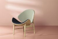 Bild von Warm Nordic The Orange Lounge Chair SH: 38 cm - Eiche/Grau/Blau
