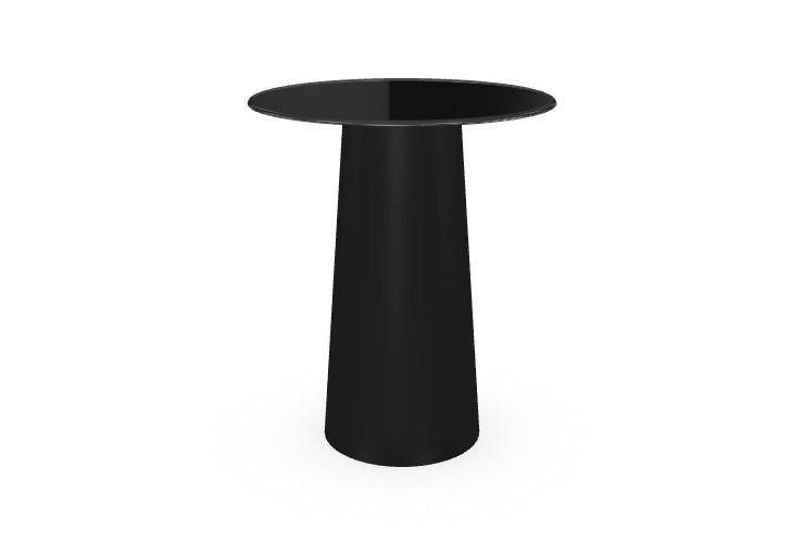 Bild von SOVET Totem Esstisch Ø: 62 cm - Schwarz/Glas Schwarz