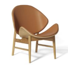 Bild von Warm Nordic The Orange Lounge Chair SH: 38 cm – Eiche/Cognac