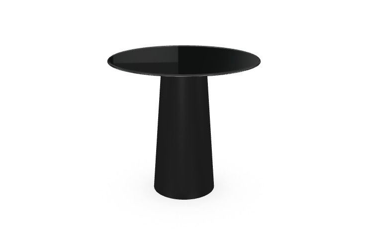 Bild von SOVET Totem Esstisch Ø: 80 cm - Schwarz/Glas Schwarz