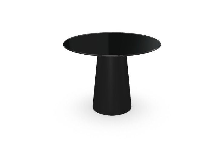 Bild von SOVET Totem Esstisch Ø: 100 cm - Schwarz/Glas Schwarz