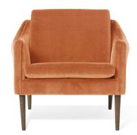 Bild von Warm Nordic Mr. Olsen Lounge Chair SH: 46 cm – Räuchereiche/Rusty Rose