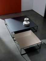 Bild von SOVET Quadro Couchtisch 90x90 cm - Schwarz/Keramik Poliertes Marquinia