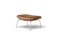 Bild von Fredericia Furniture Erik Jørgensen Wegner OX Ottoman H: 36 cm – Max 95 Cognacfarbenes Leder/Gebürstetes Chrom